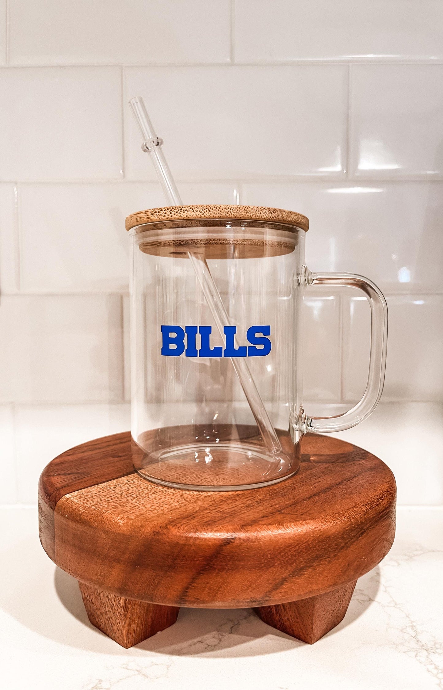 The Buffalo Bills Inspired Football Beer/Iced Coffee Glass Cup