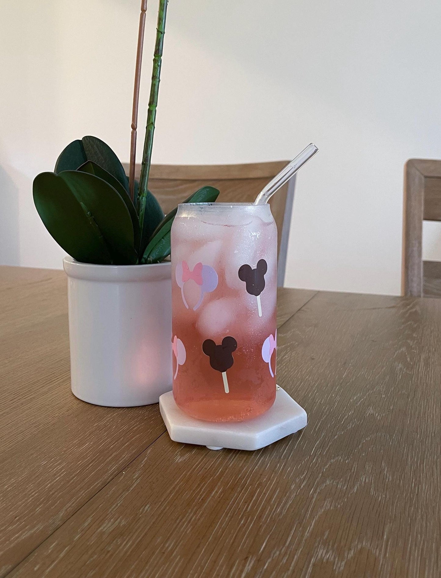 Disney Park Iced Coffee Glass Cup