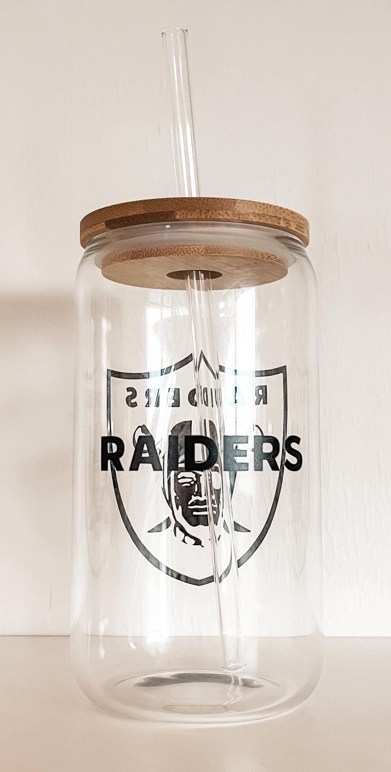 Raiders Football Iced Coffee Glass Cup