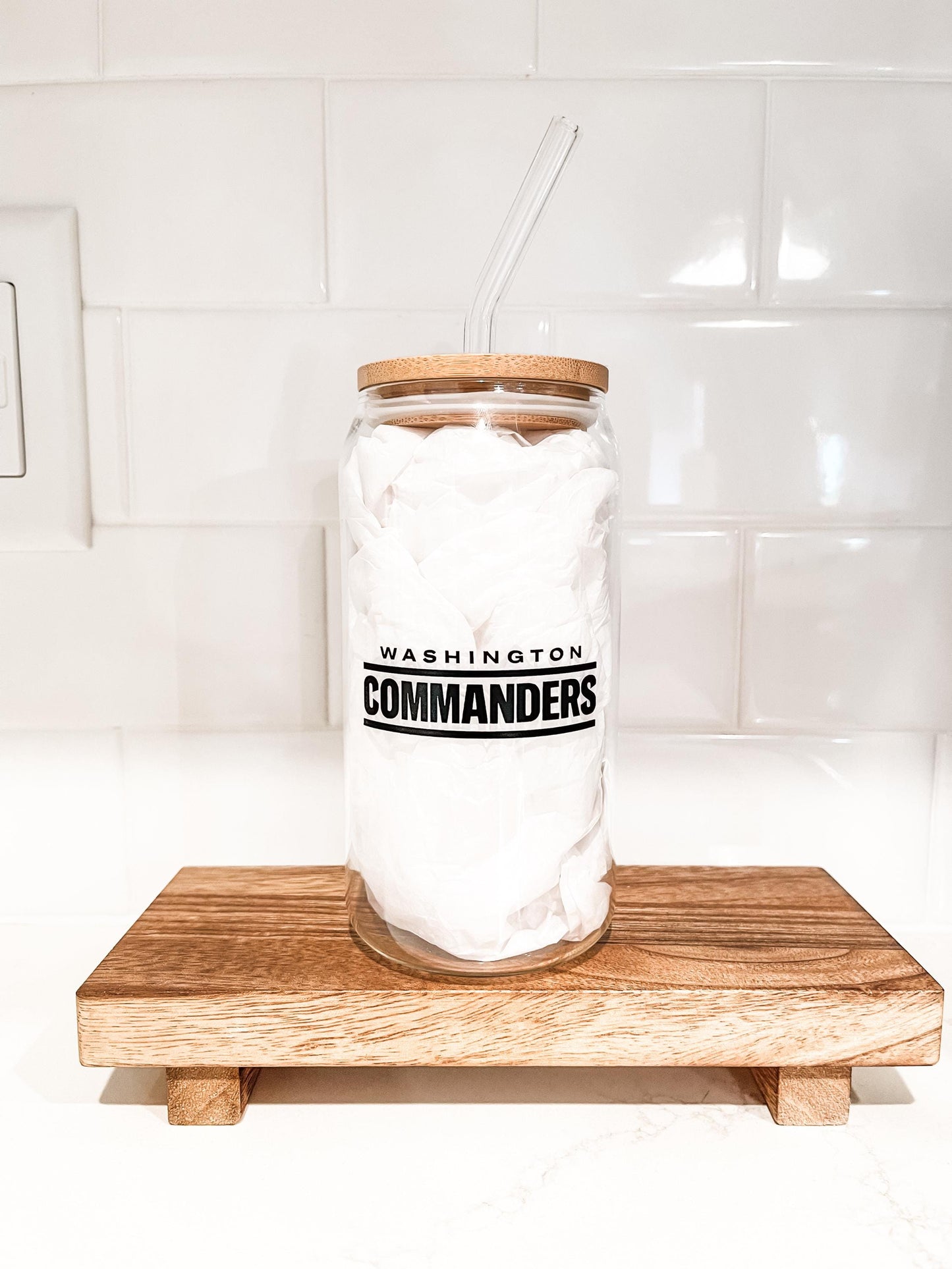 The Washington Commanders Inspired Football Beer/Iced Coffee Glass Cup