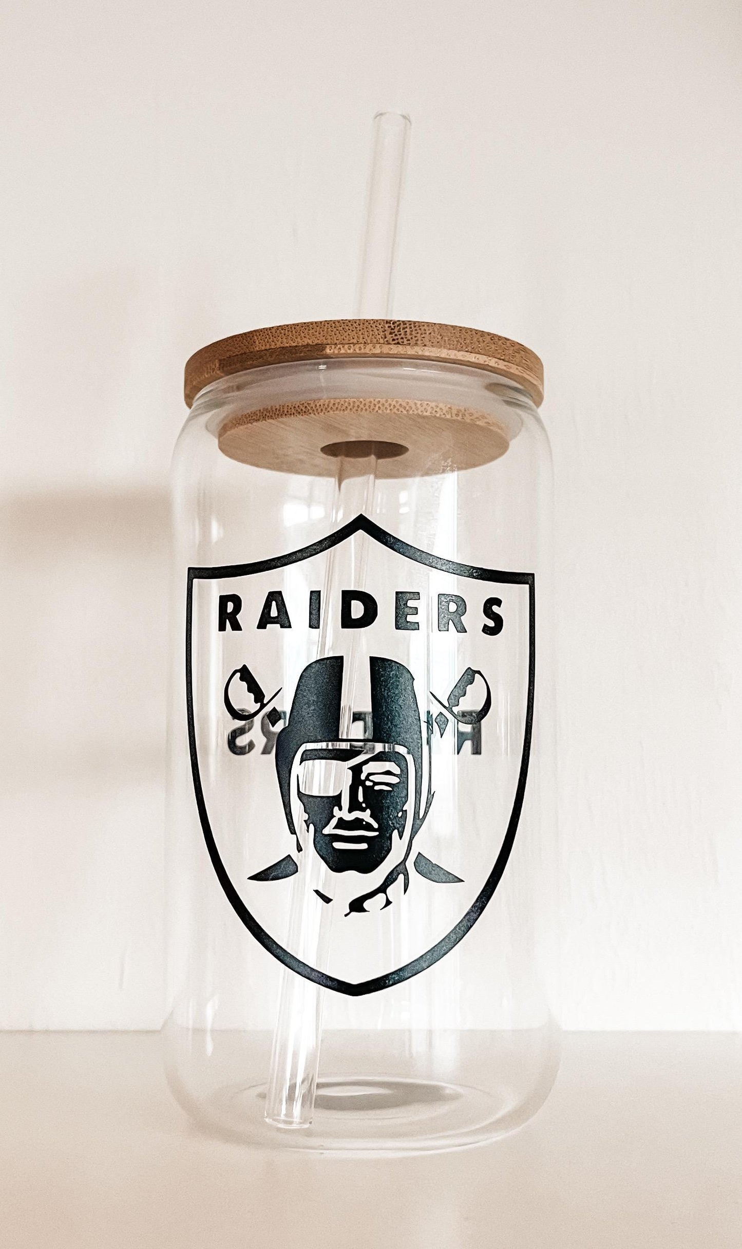 Raiders Football Iced Coffee Glass Cup