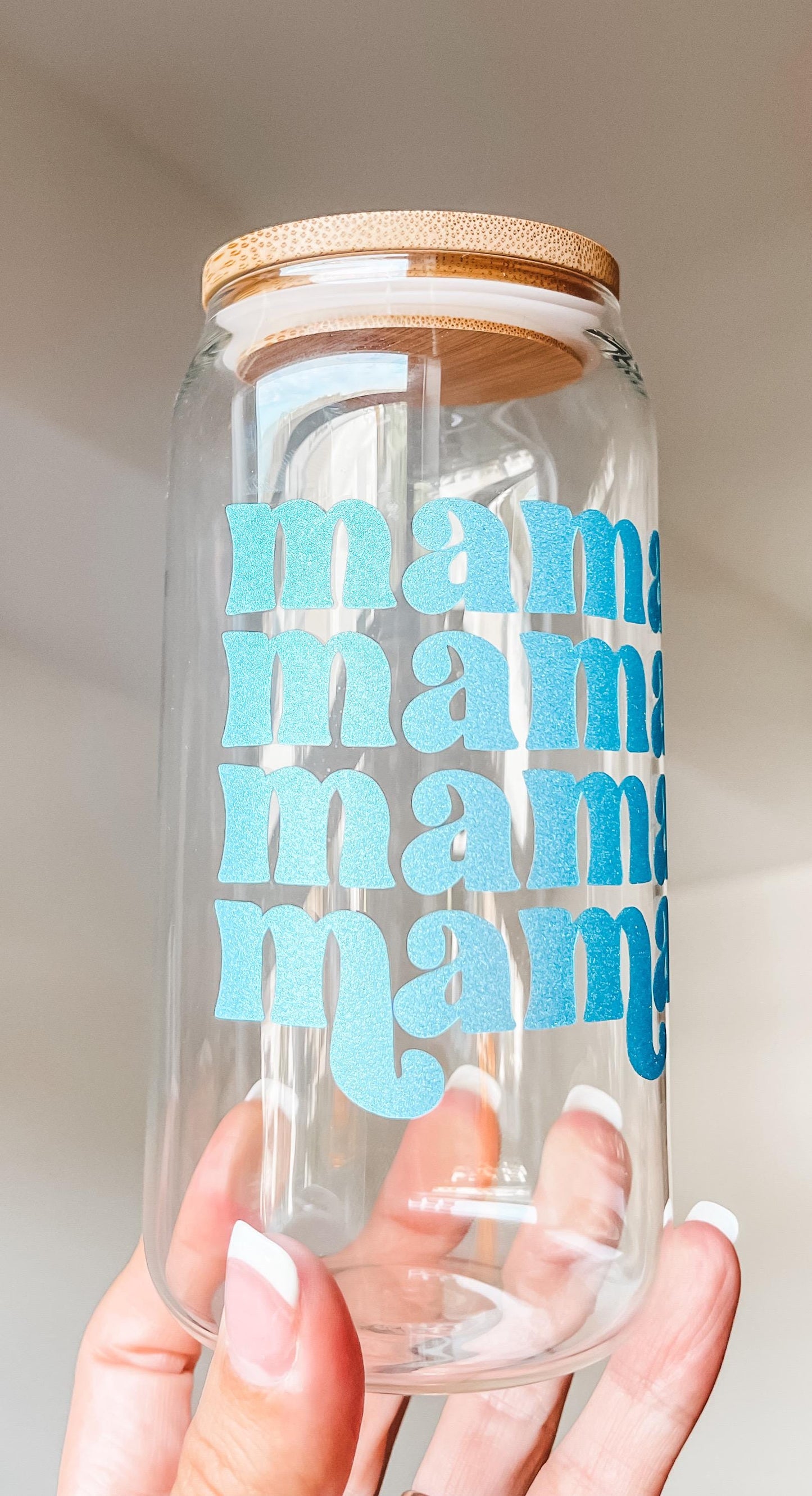 Blue Mama Glass Cup
