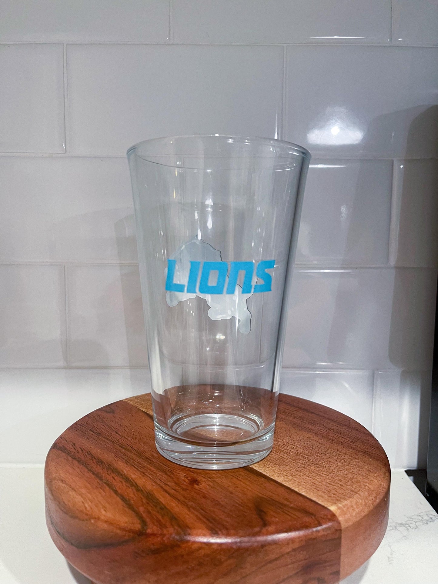 The Detroit Lions Inspired Football Beer Glass
