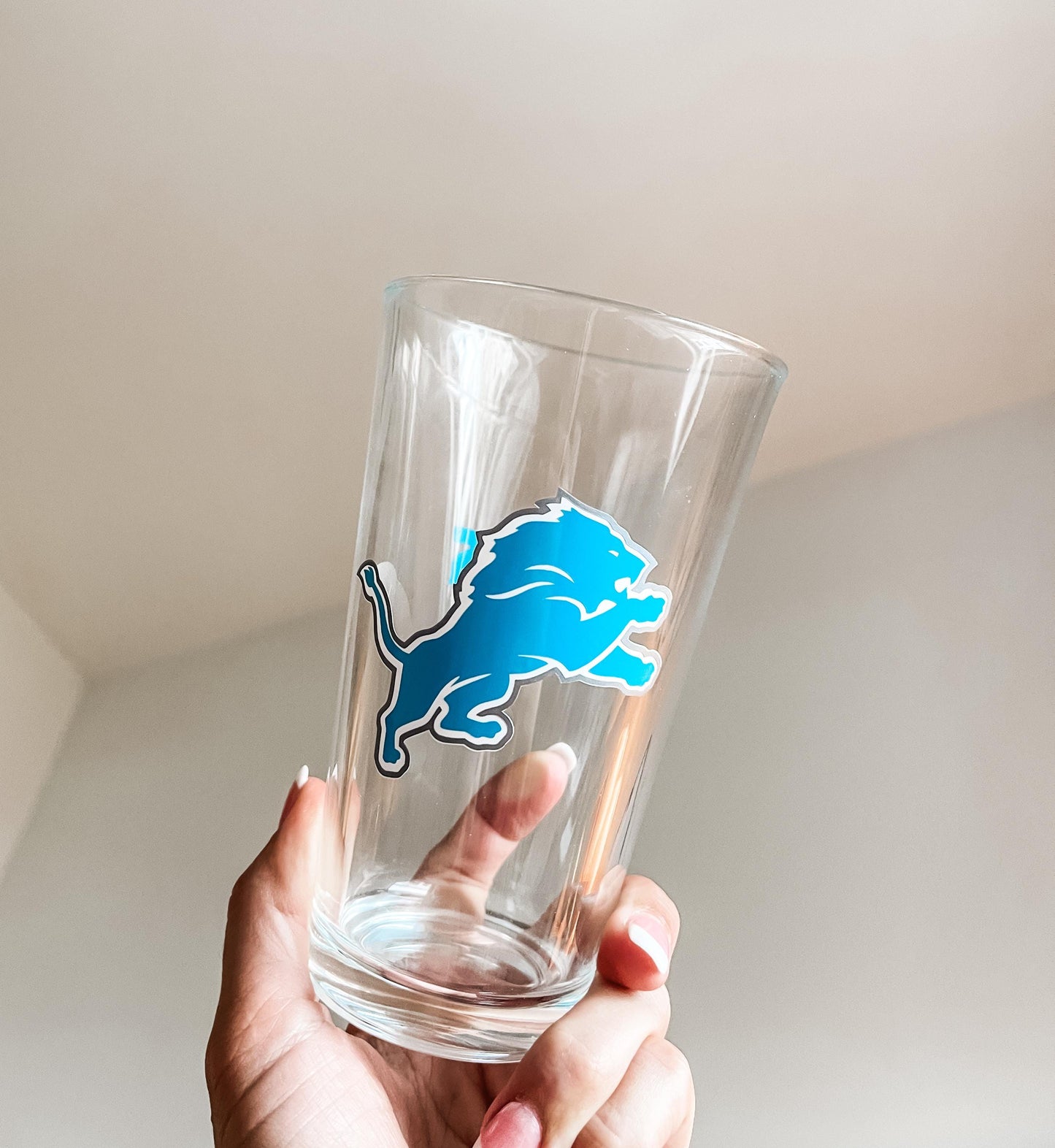The Detroit Lions Inspired Football Beer Glass