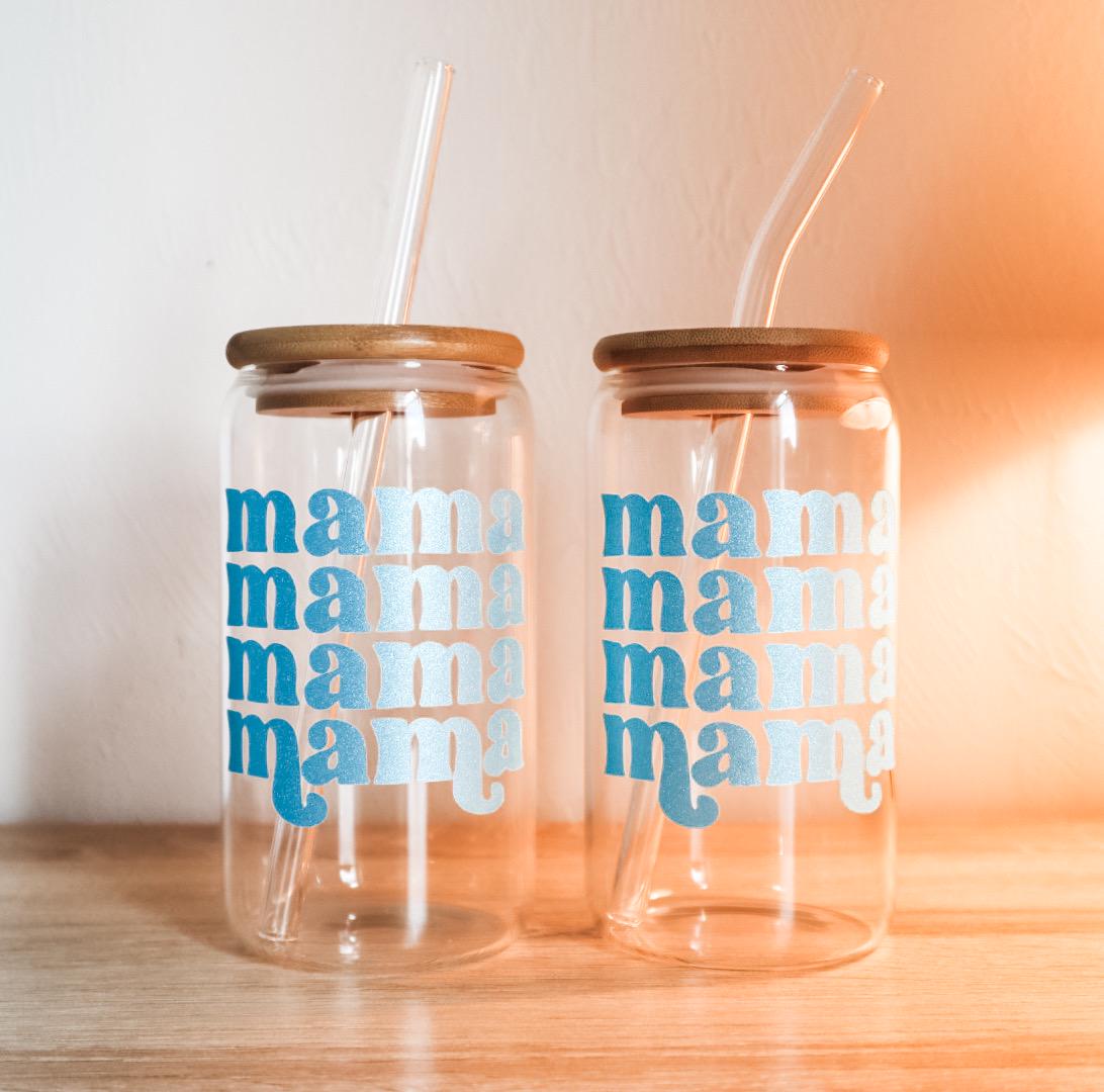 Blue Mama Glass Cup