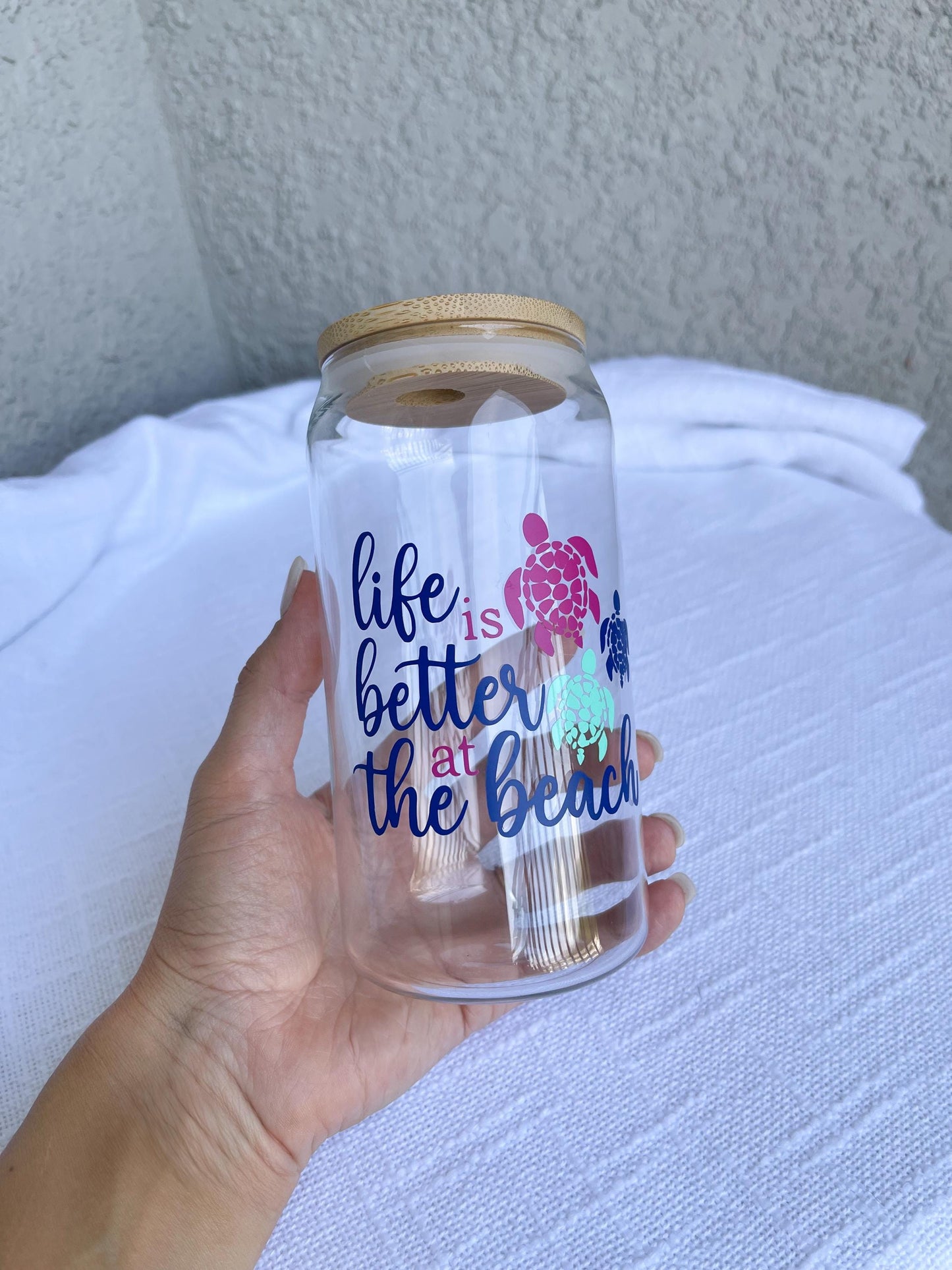 Life's a Beach Glass Cup