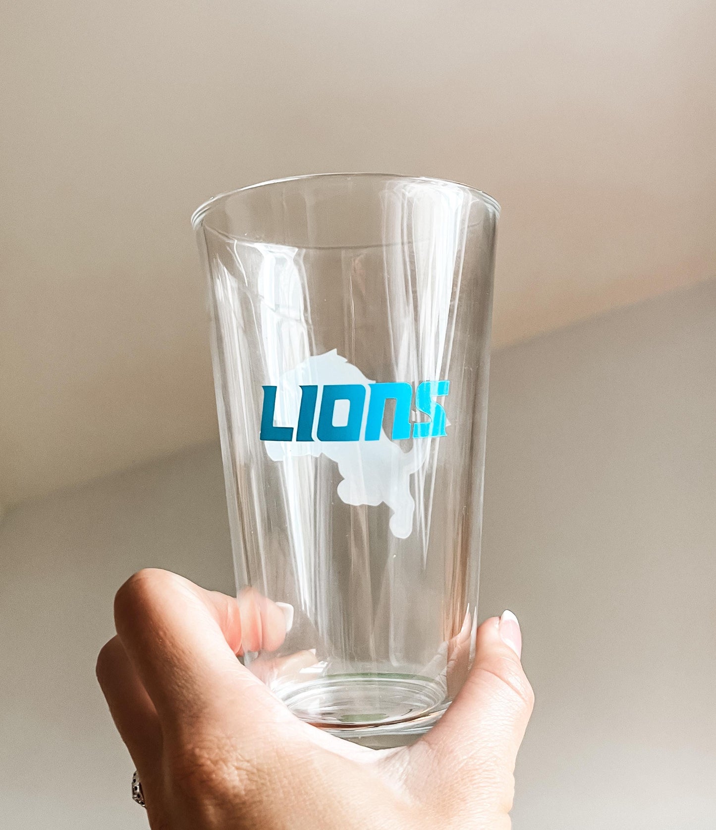 The Detroit Lions Inspired Football Beer Glass