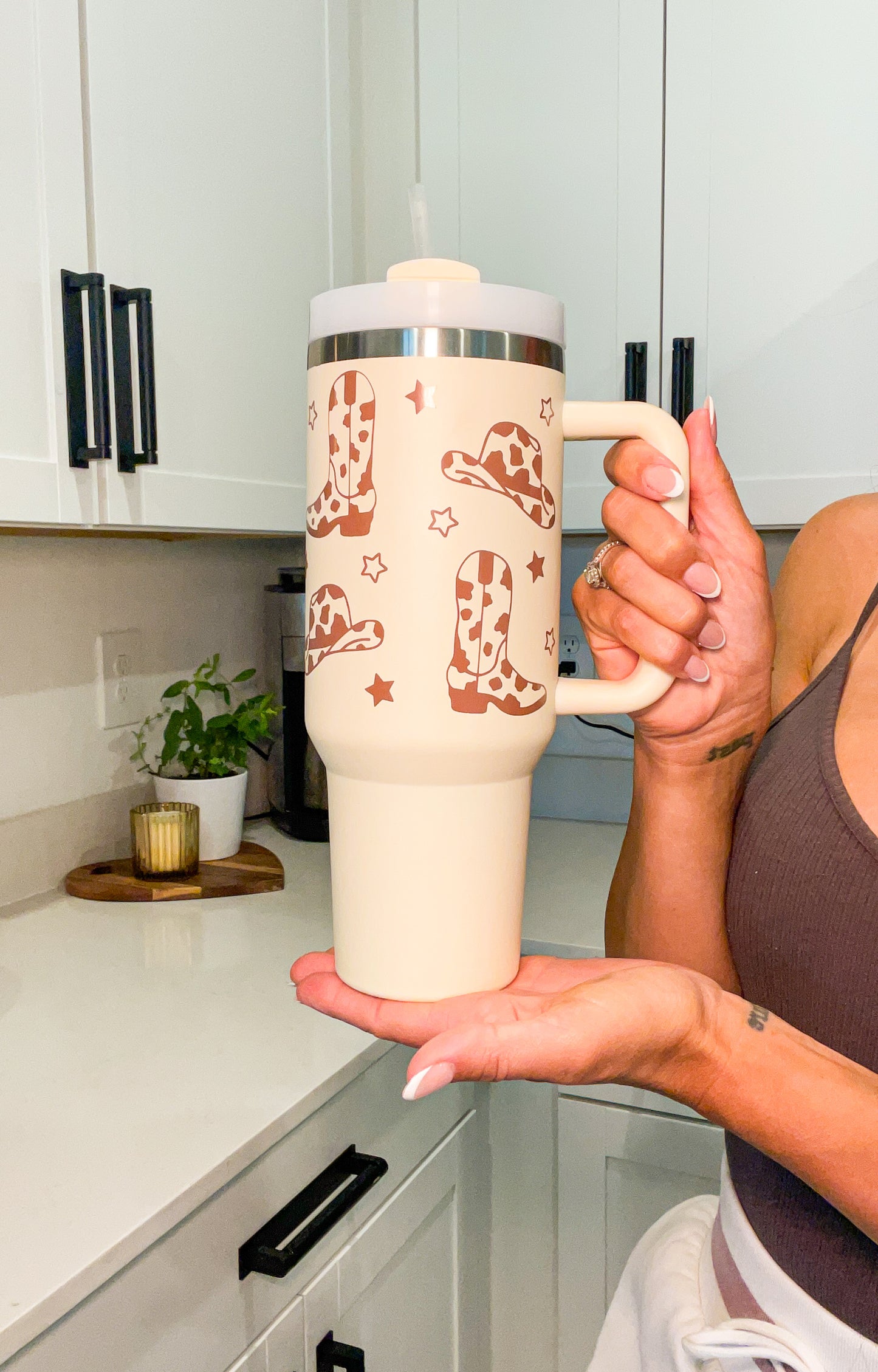 Cowgirl/Cowboy Wild West 40 0z Metal Insulated Tumbler