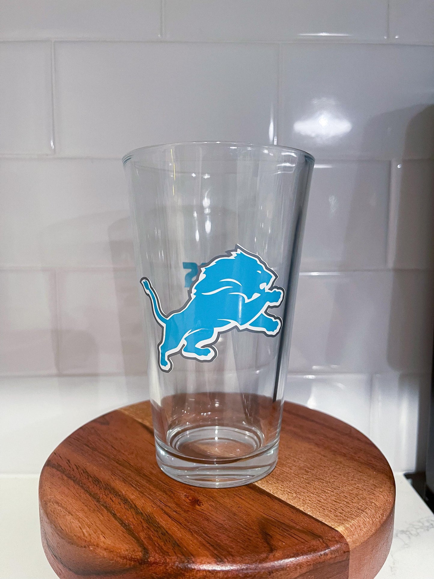 The Detroit Lions Inspired Football Beer Glass