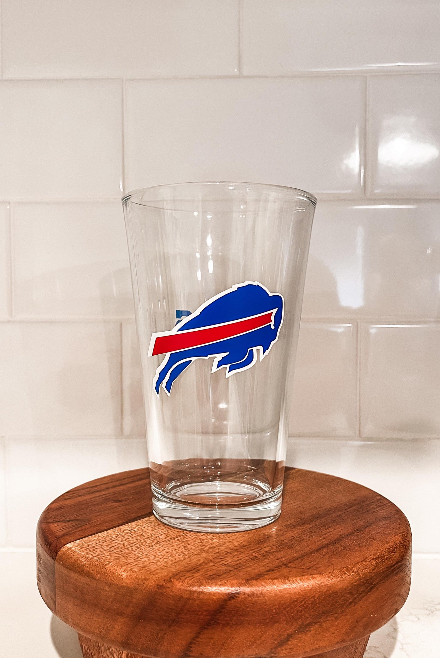 The Buffalo Bills Inspired Football Beer/Iced Coffee Glass Cup