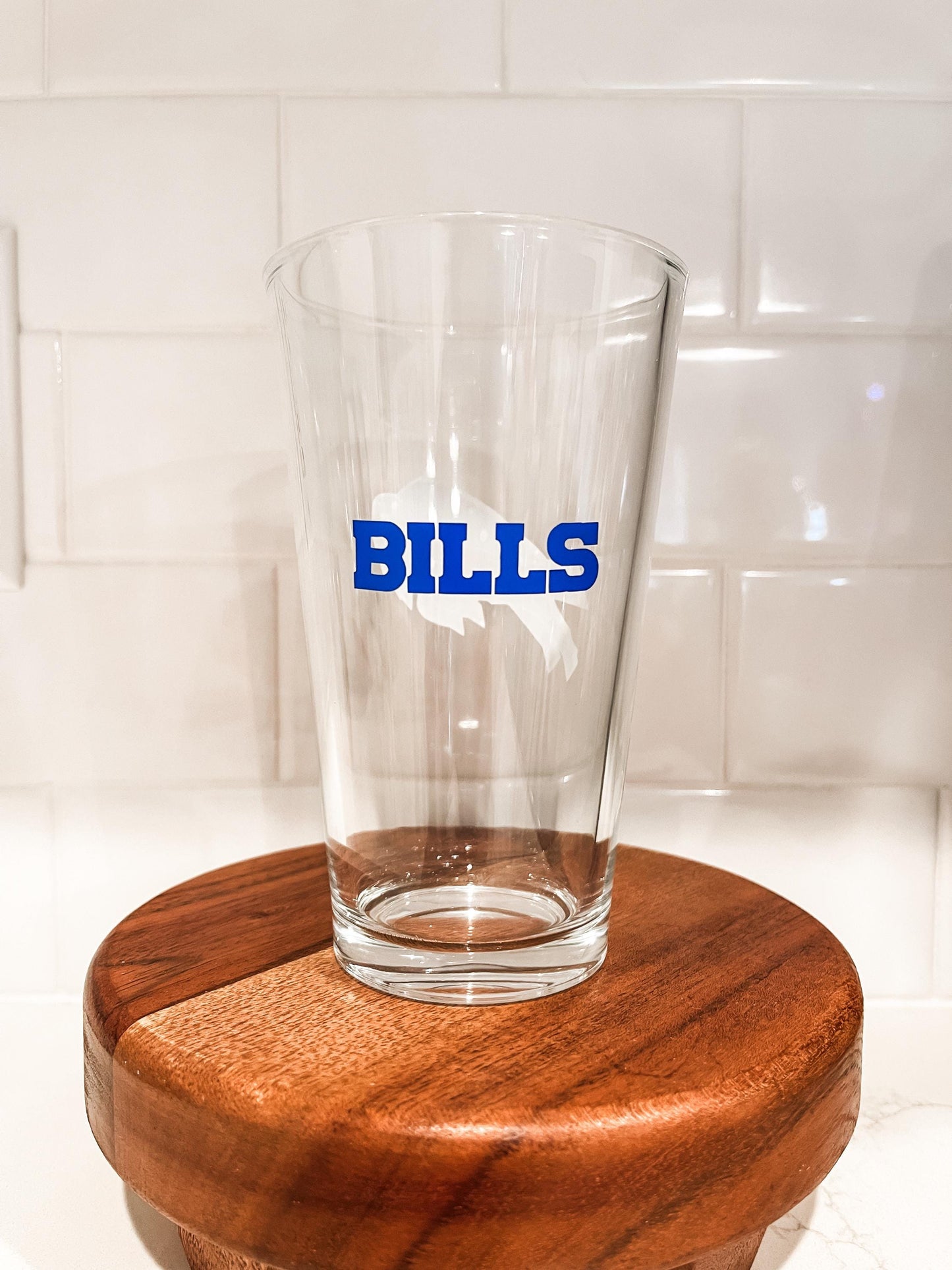 The Buffalo Bills Inspired Football Beer/Iced Coffee Glass Cup