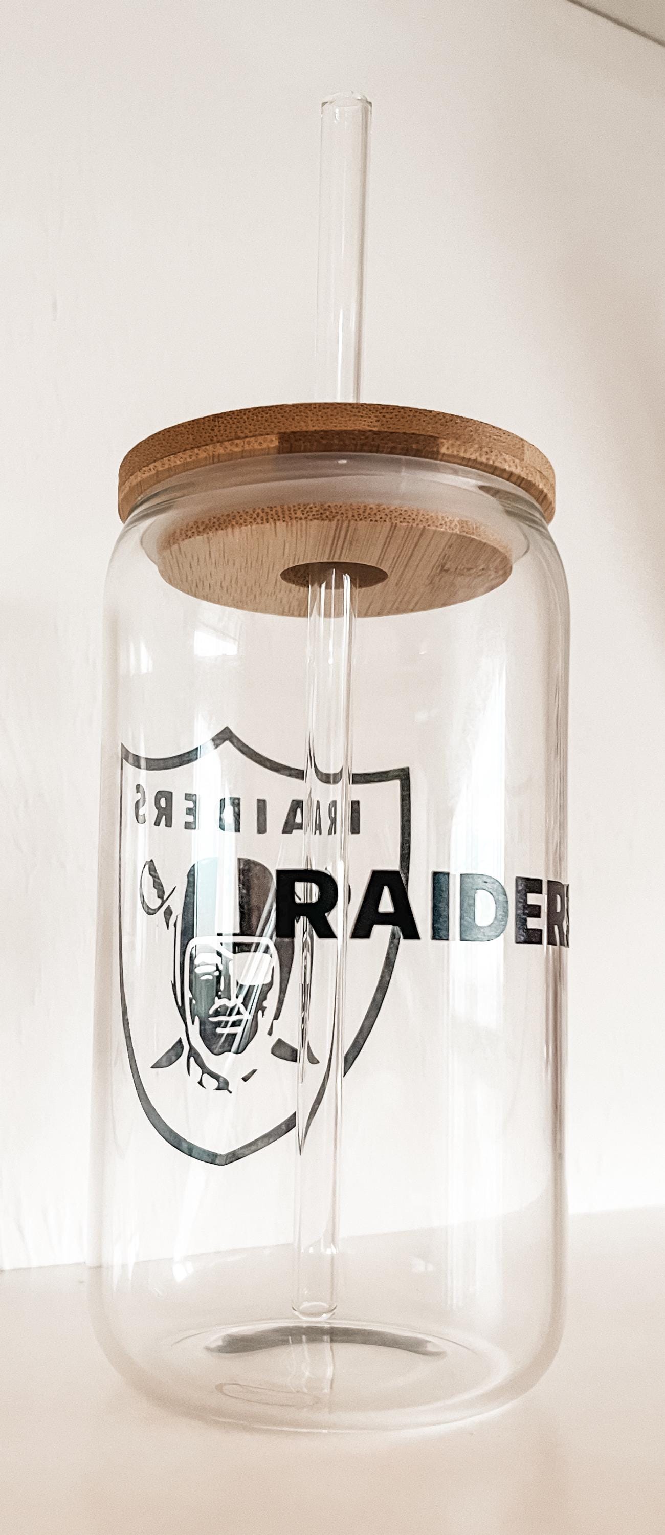 Raiders Football Iced Coffee Glass Cup