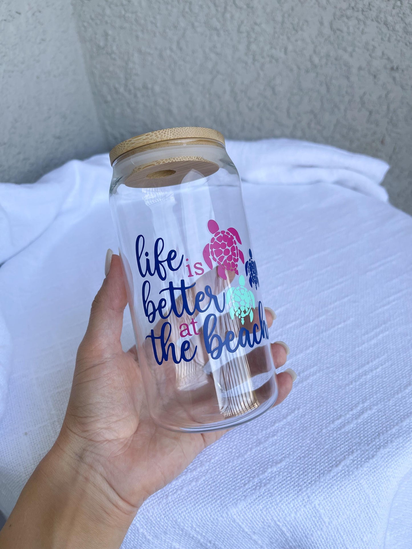 Life's a Beach Glass Cup