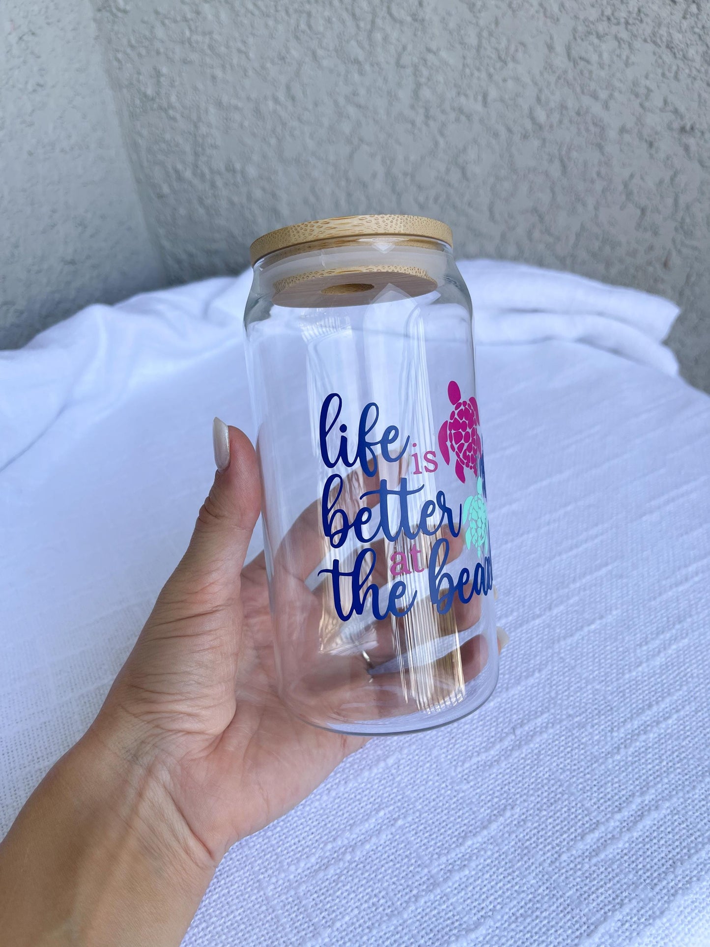 Life's a Beach Glass Cup