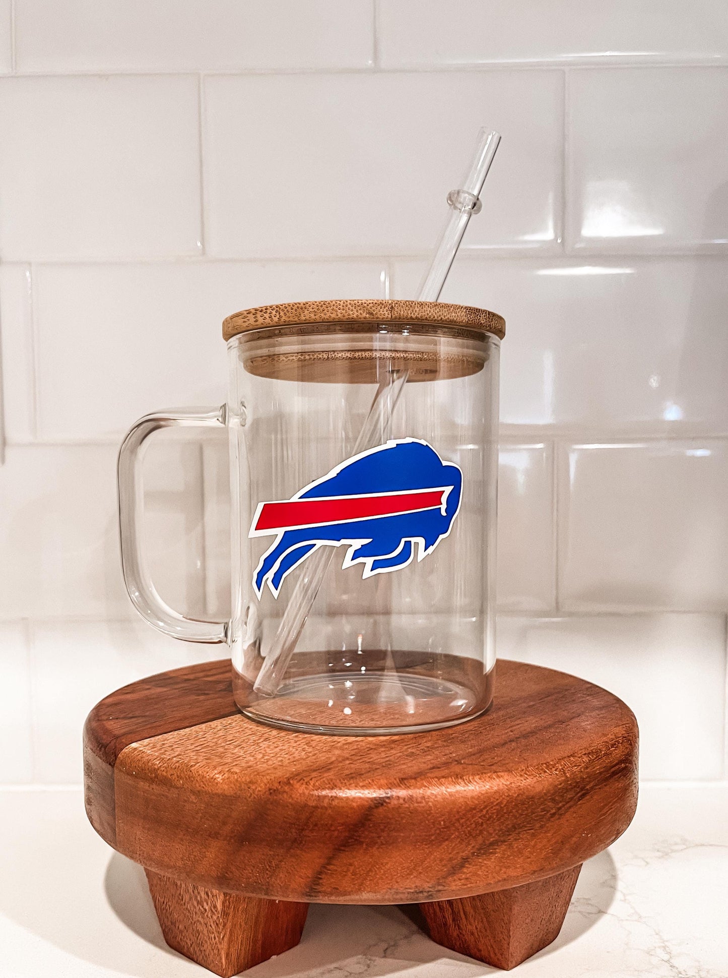 The Buffalo Bills Inspired Football Beer/Iced Coffee Glass Cup