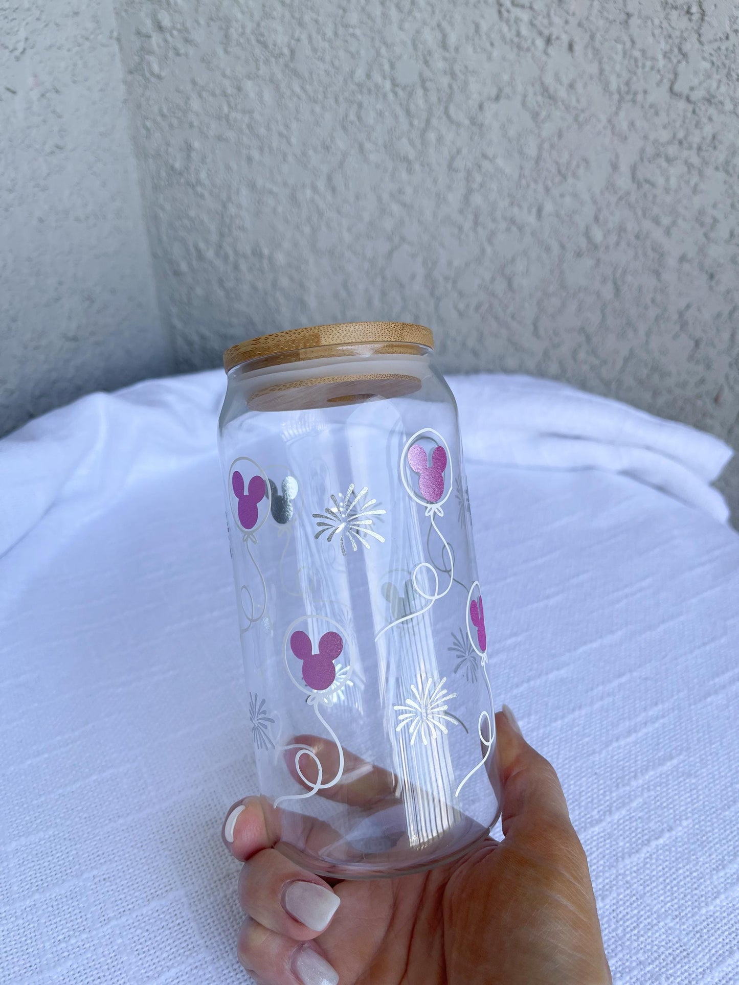 Disney Iced Coffee Glass Cup