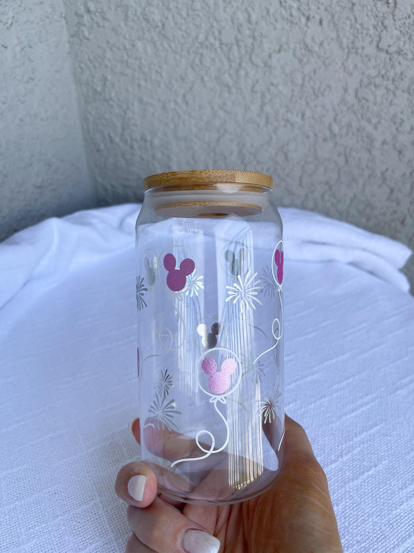 Disney Iced Coffee Glass Cup