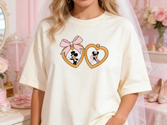 DTF Transfer: Mickey and Minnie Mouse Disney Wedding Locket