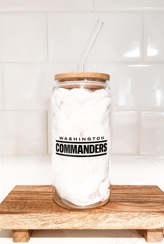 The Washington Commanders Inspired Football Beer/Iced Coffee Glass Cup
