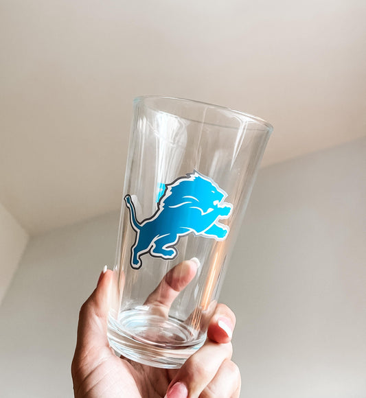 The Detroit Lions Inspired Football Beer Glass