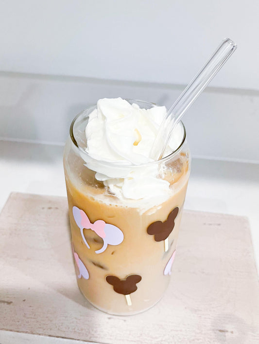 Disney Park Iced Coffee Glass Cup