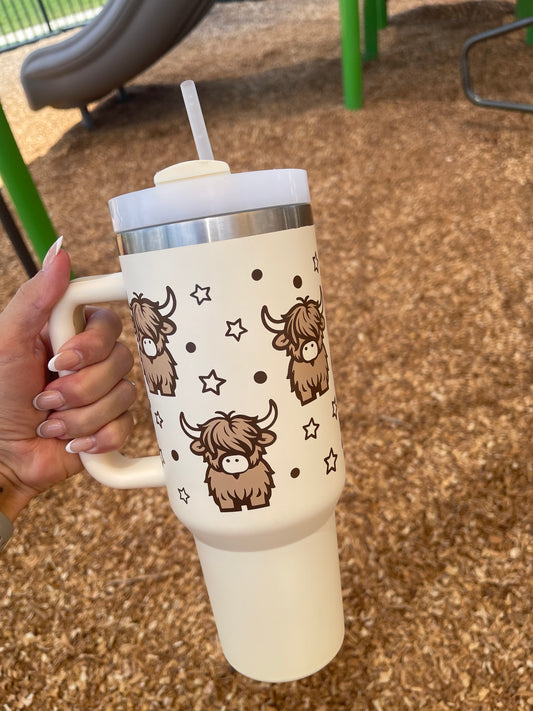 Highland Cow 40 oz Tumbler