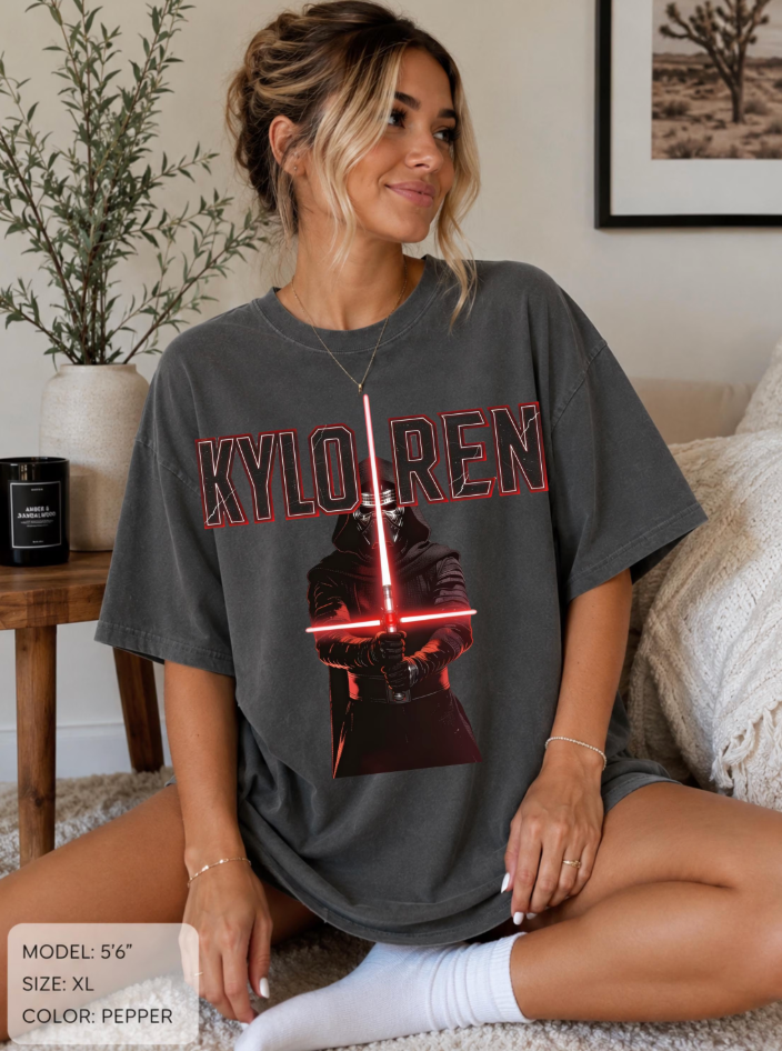 Kylo Ren Oversized Graphic T-Shirt