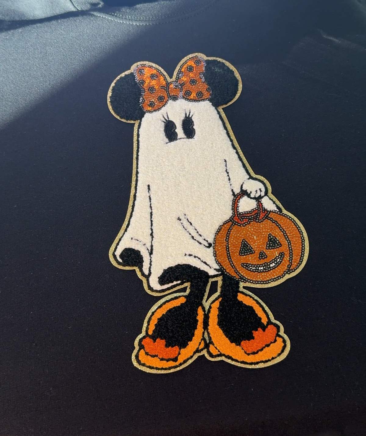 Minnie Mouse Halloween Ghost Patch Sweatshirt