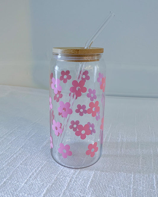 Floral Glass Cup