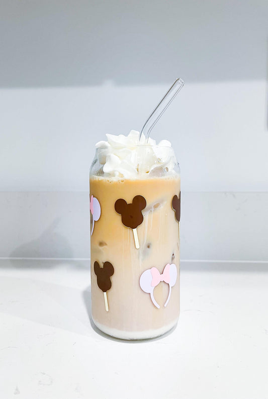 Disney Park Iced Coffee Glass Cup
