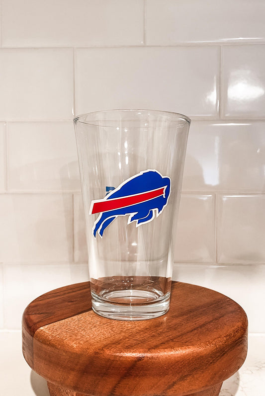 The Buffalo Bills Inspired Football Beer/Iced Coffee Glass Cup