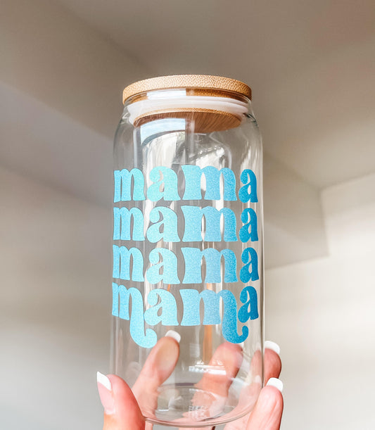 Blue Mama Glass Cup