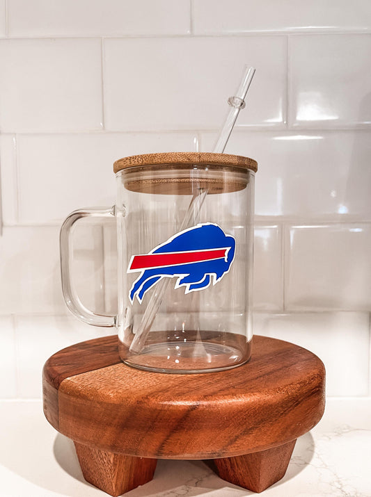The Buffalo Bills Inspired Football Beer/Iced Coffee Glass Cup