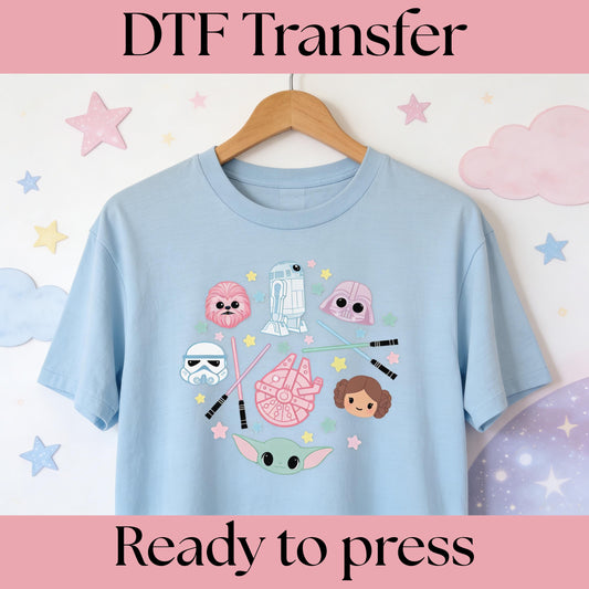 Pastel Star Wars Space DTF Transfer | Galaxy | Space Theme Iron On