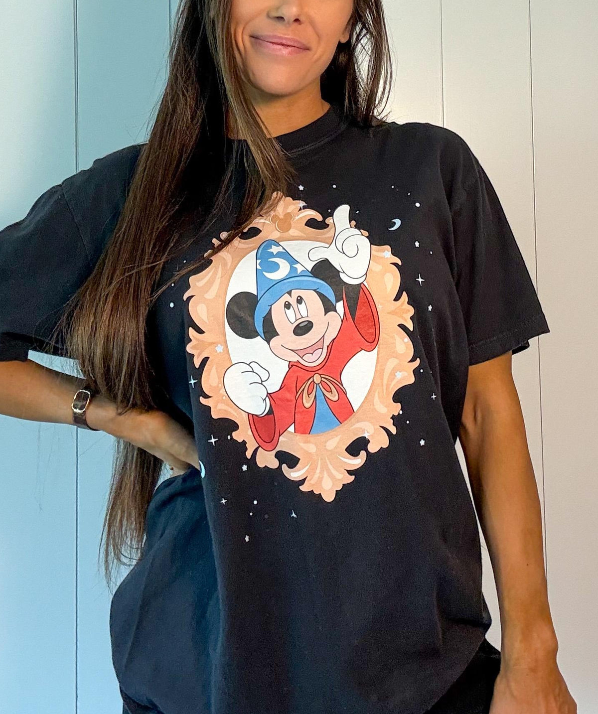 Retro Fantasmic Mickey Sorcerer Fantasia Oversized Unisex Tshirt and Sweatshirt
