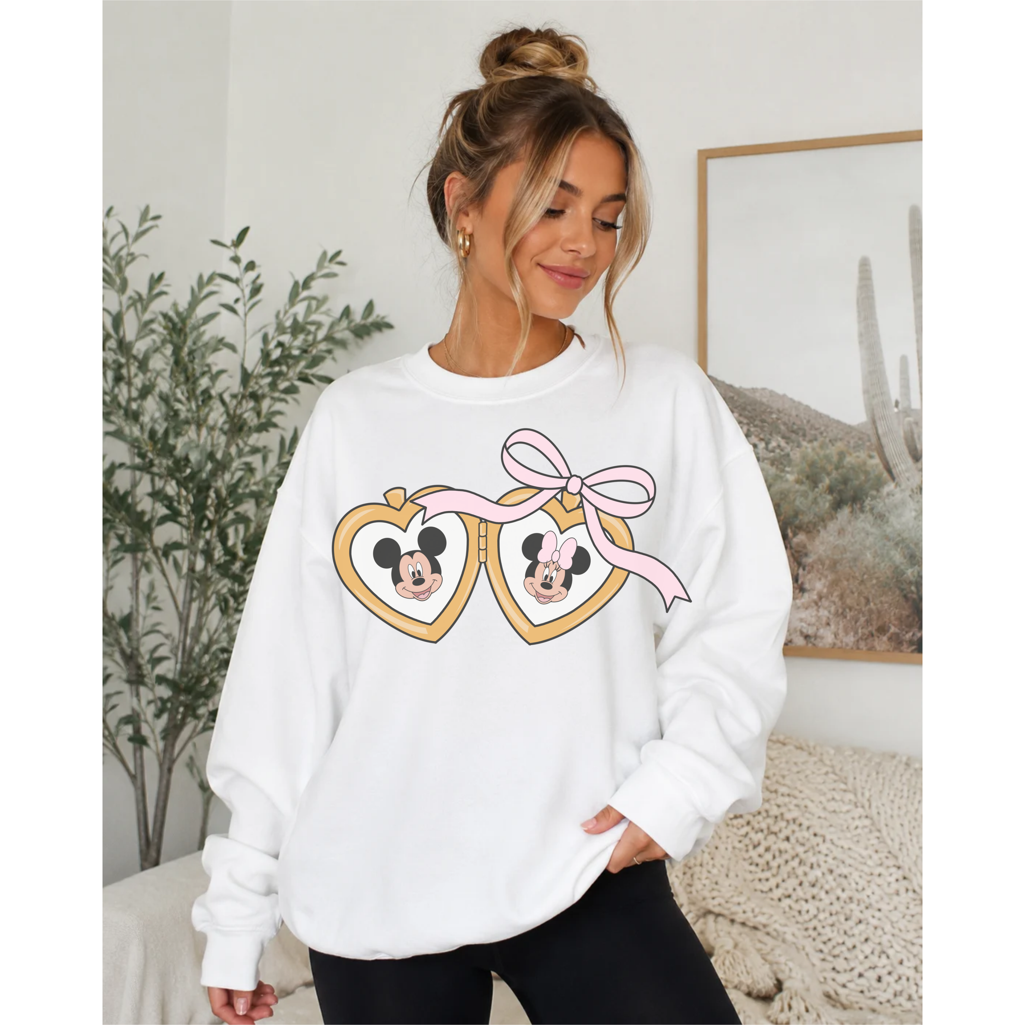 Mickey &amp; Minnie Locket Sweatshirt – Ready to Ship 💕