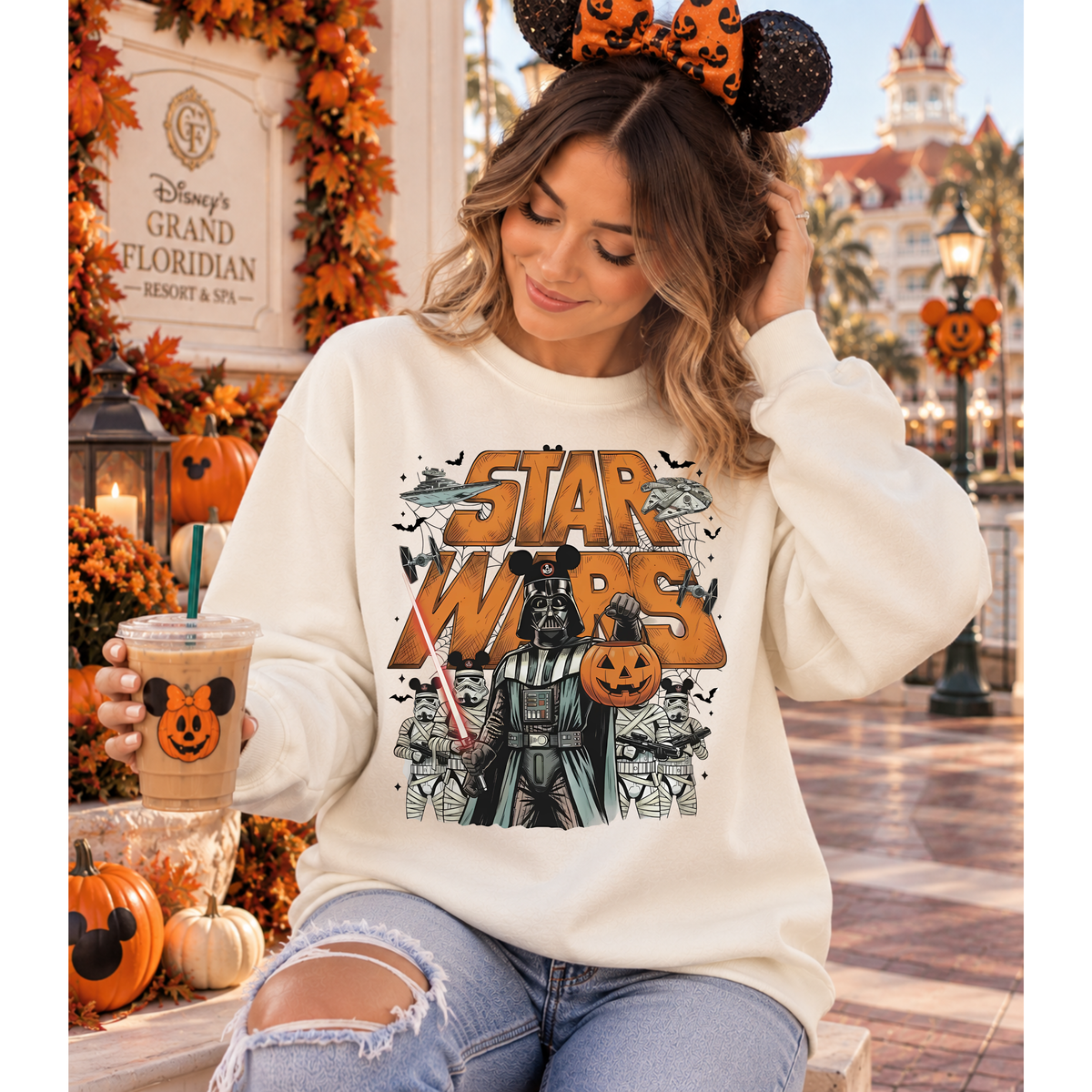 Star Wars Halloween Sweatshirt | Darth Vader Halloween Crewneck | Disney Halloween Sweater